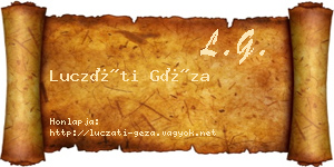 Luczáti Géza névjegykártya